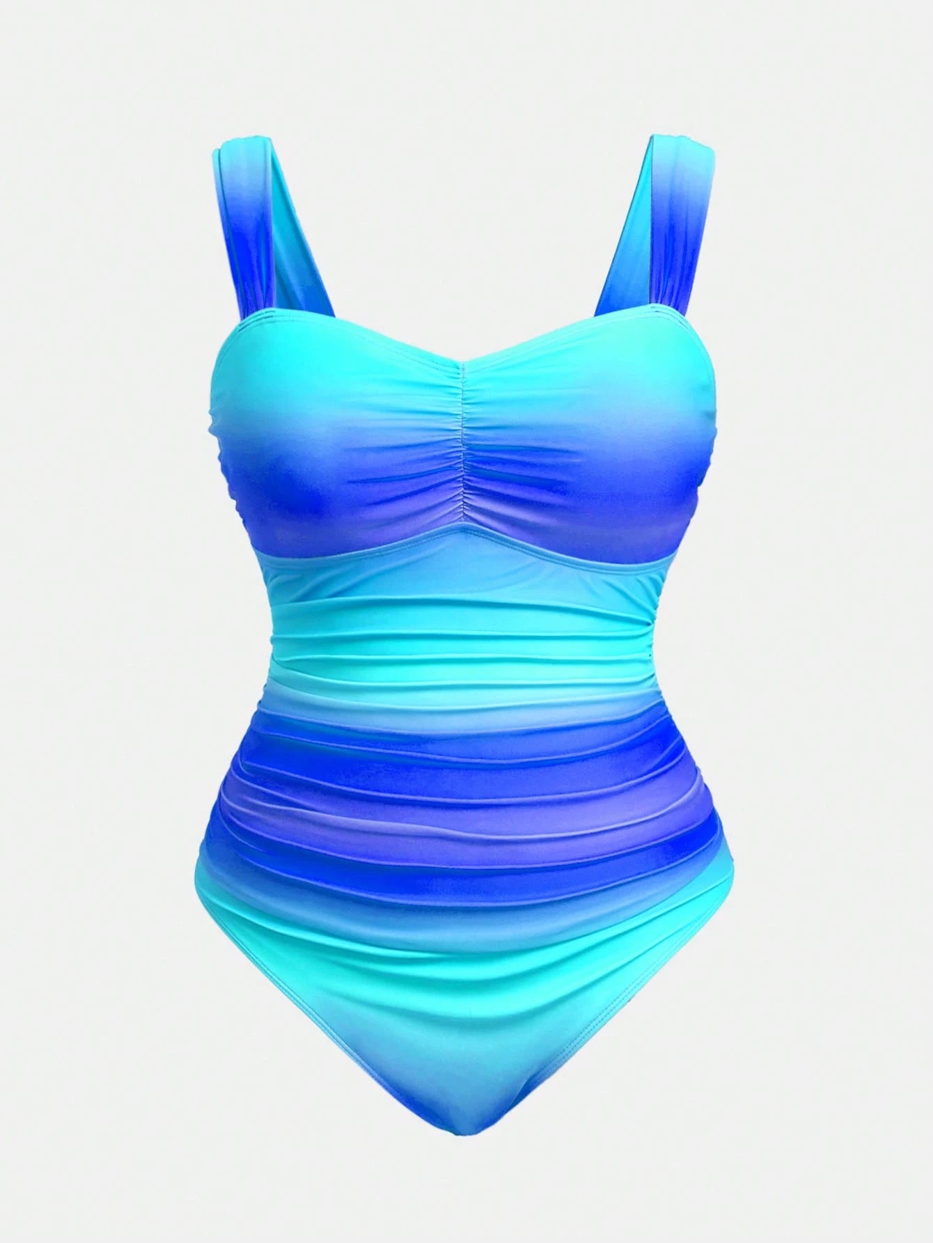 Swim Oasis Plus Size Women 2pcs Gradient Ruched One-Piece Swimsuit