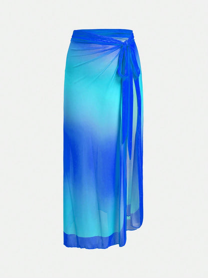 Swim Oasis Plus Size Women 2pcs Gradient Ruched One-Piece Swimsuit