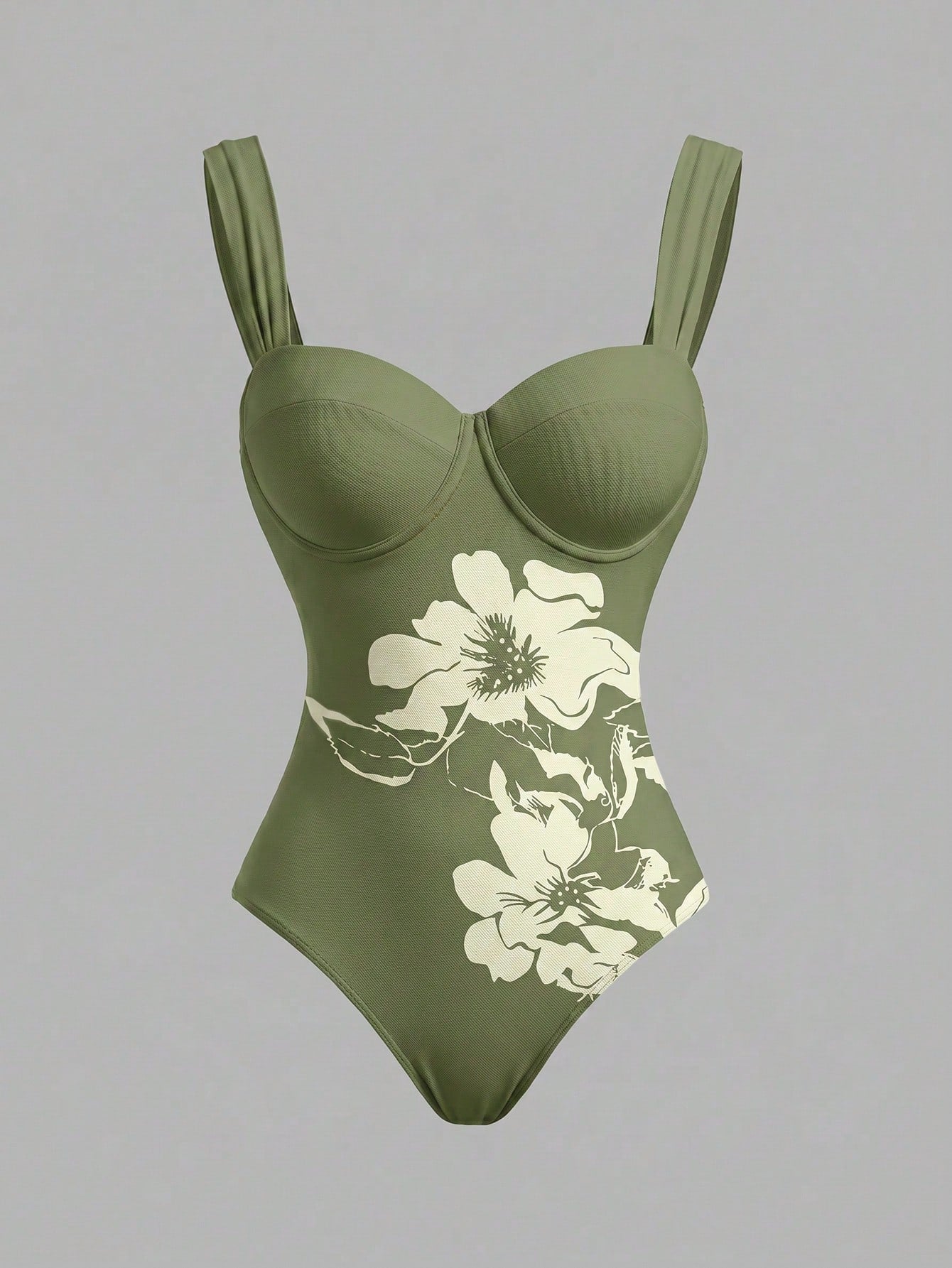 Swim Oasis Women's Floral Print One-Piece Swimsuit And Skirt, Suitable For Beach Vacation, Pool Party, Beach Party