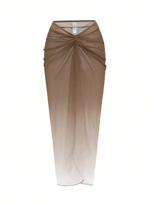 Swim Oasis Women's Twist Gradient Chiffon Cover Up Dress, Suitable For Summer Vacation