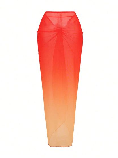 Swim Oasis Women's Twist Gradient Chiffon Cover Up Dress, Suitable For Summer Vacation