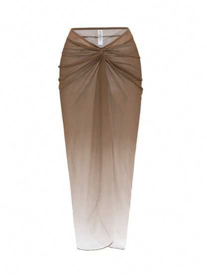Swim Oasis Women's Twist Gradient Chiffon Cover Up Dress, Suitable For Summer Vacation