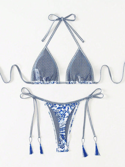 Swim Paisley Print Two-Piece Bikini Set,Summer Beach