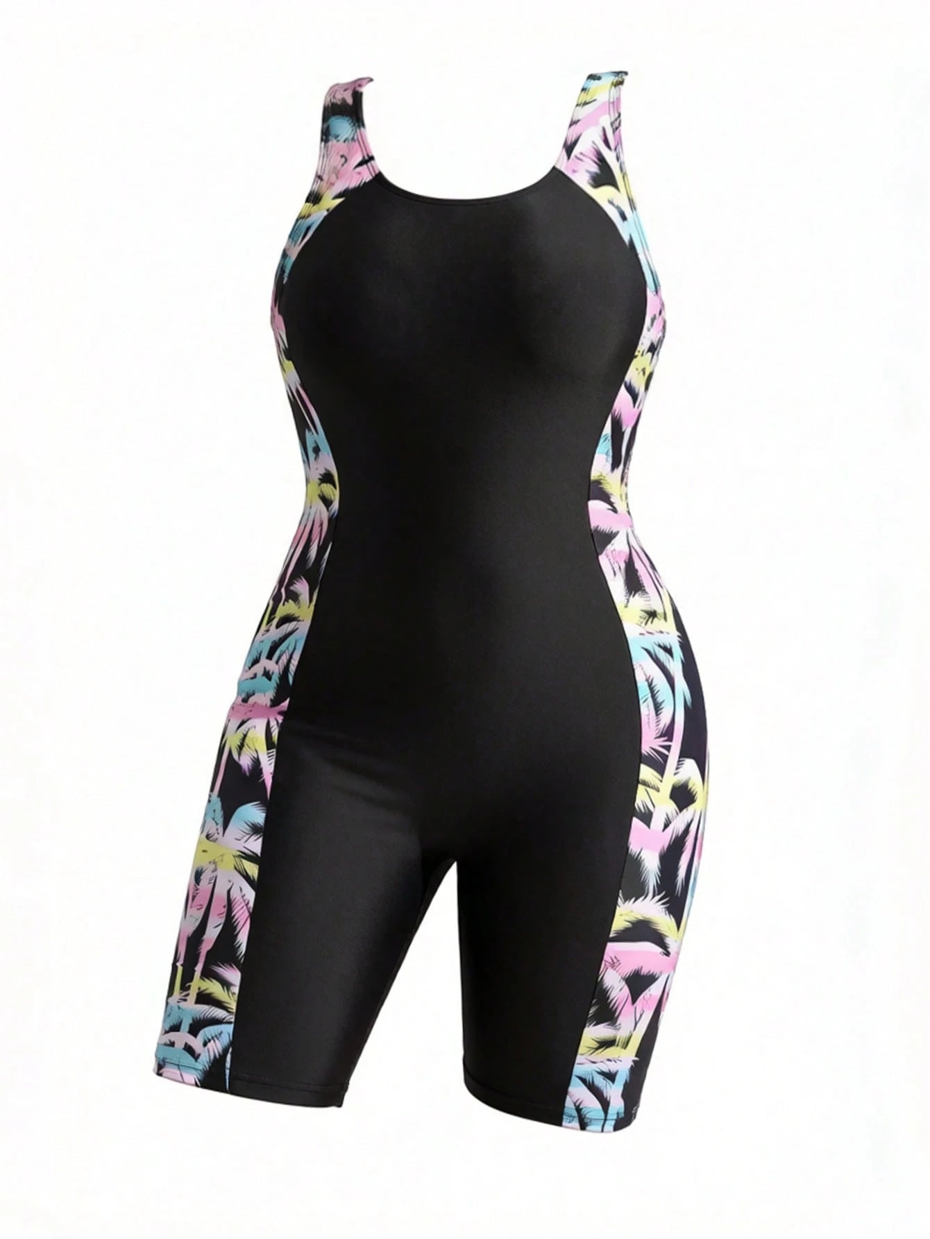 Swim SPRTY Plus Size Women's Printed Simple Daily One-Piece Swimsuit Summer