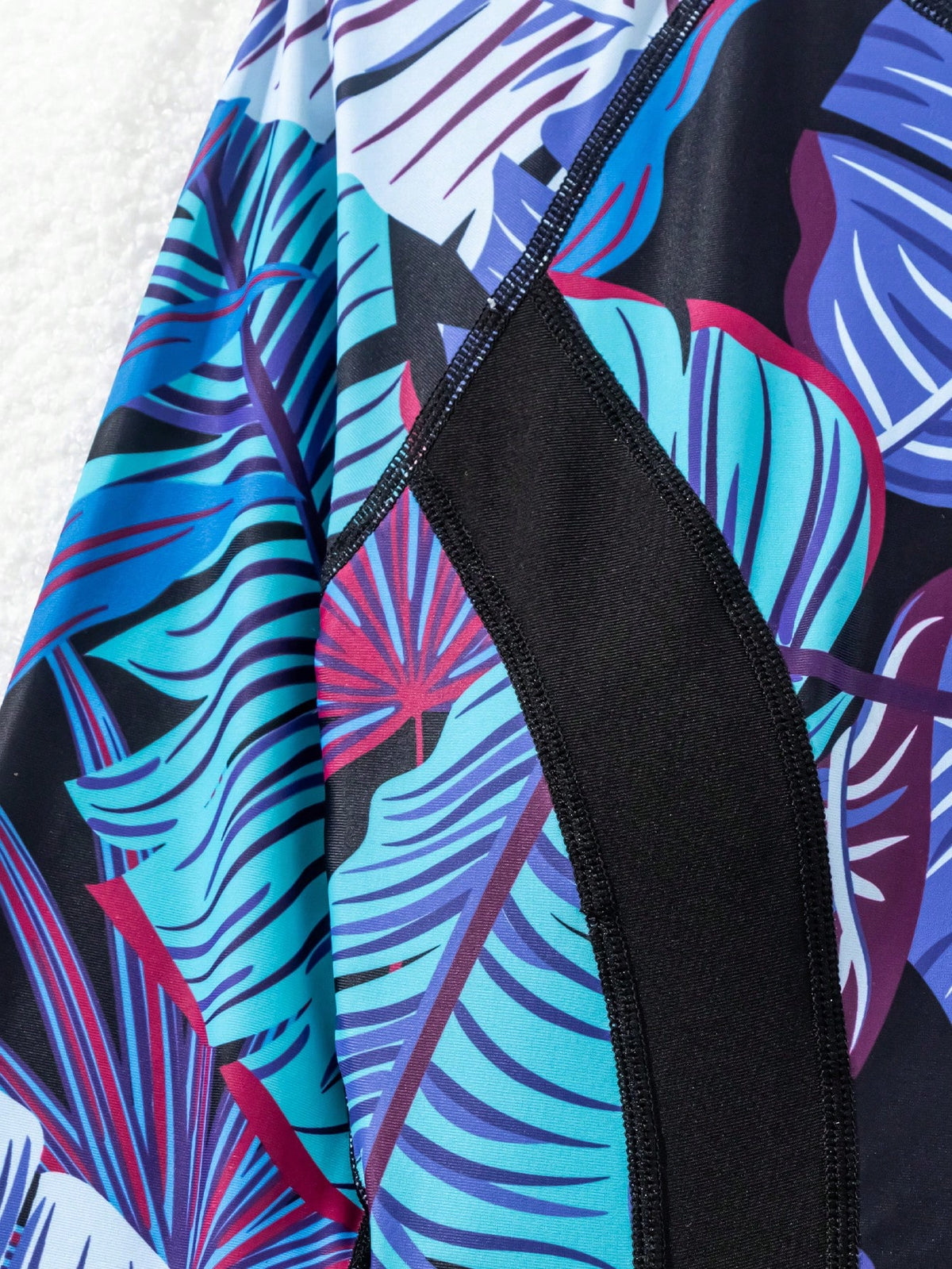 Swim SPRTY Summer Beach Tropical Print Zipper Front One Piece Swimsuit