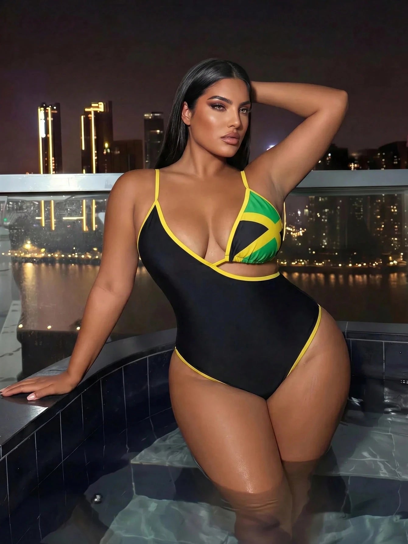 Swim SXY Plus Size Women's 1pc Positioned Print 2 In 1 Sexy One-Piece Bikini Swimsuit Beach White Summer