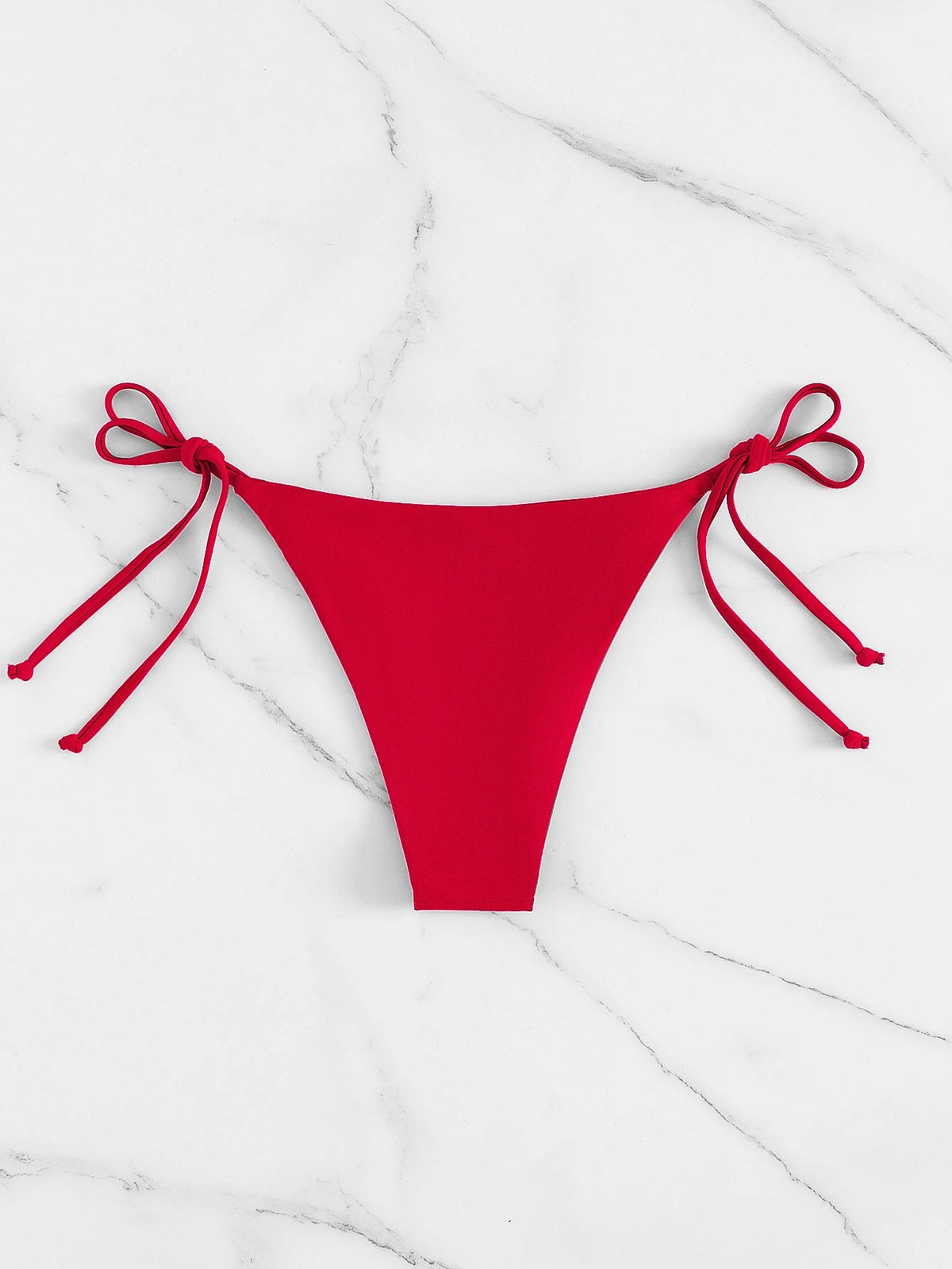 Swim Vcay 2025 Women's Solid Color Bikini Bottom With Tie At Summer Beach