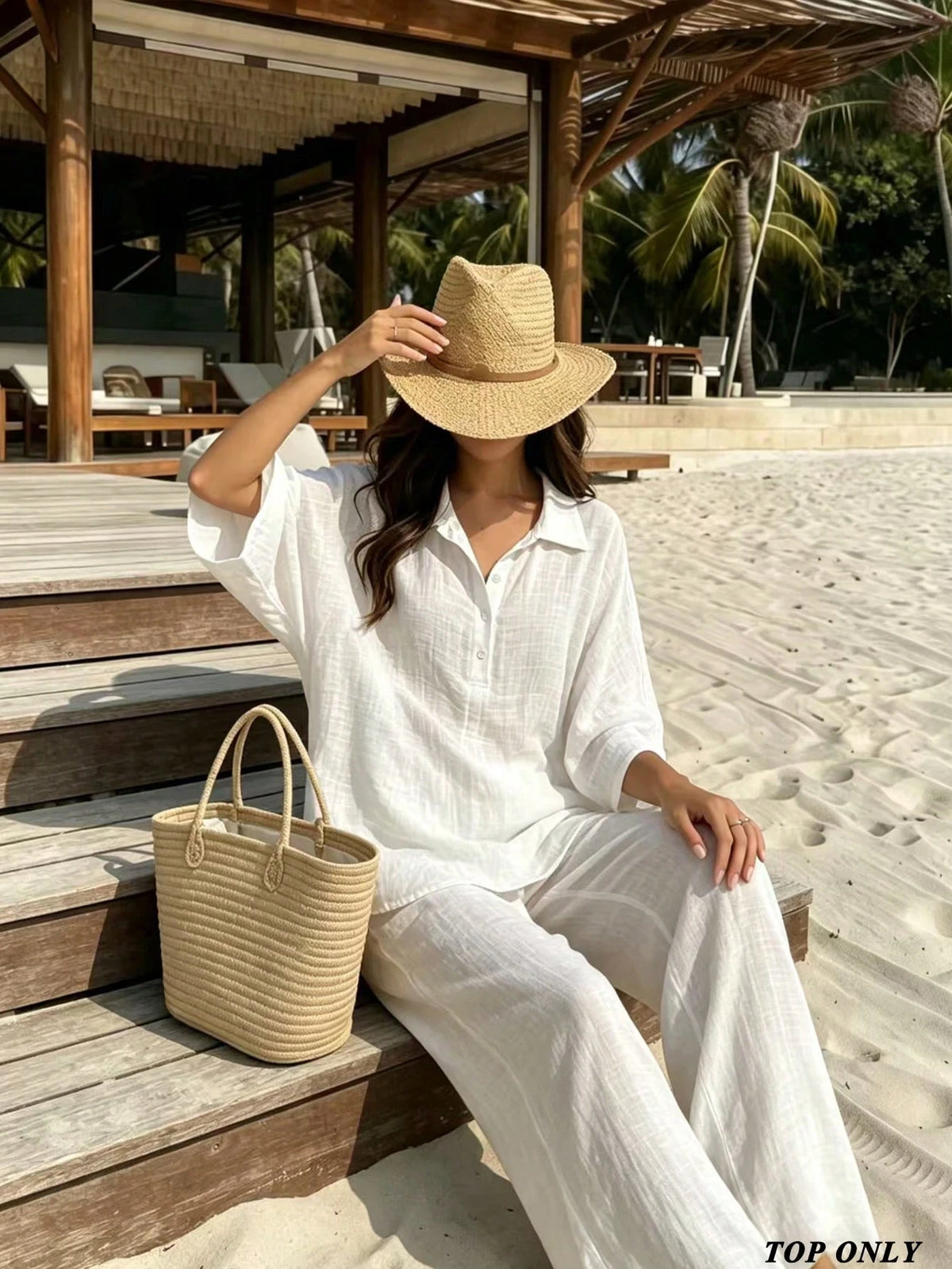 Swim Vcay 2026 New Solid Color Beach Cover-Up