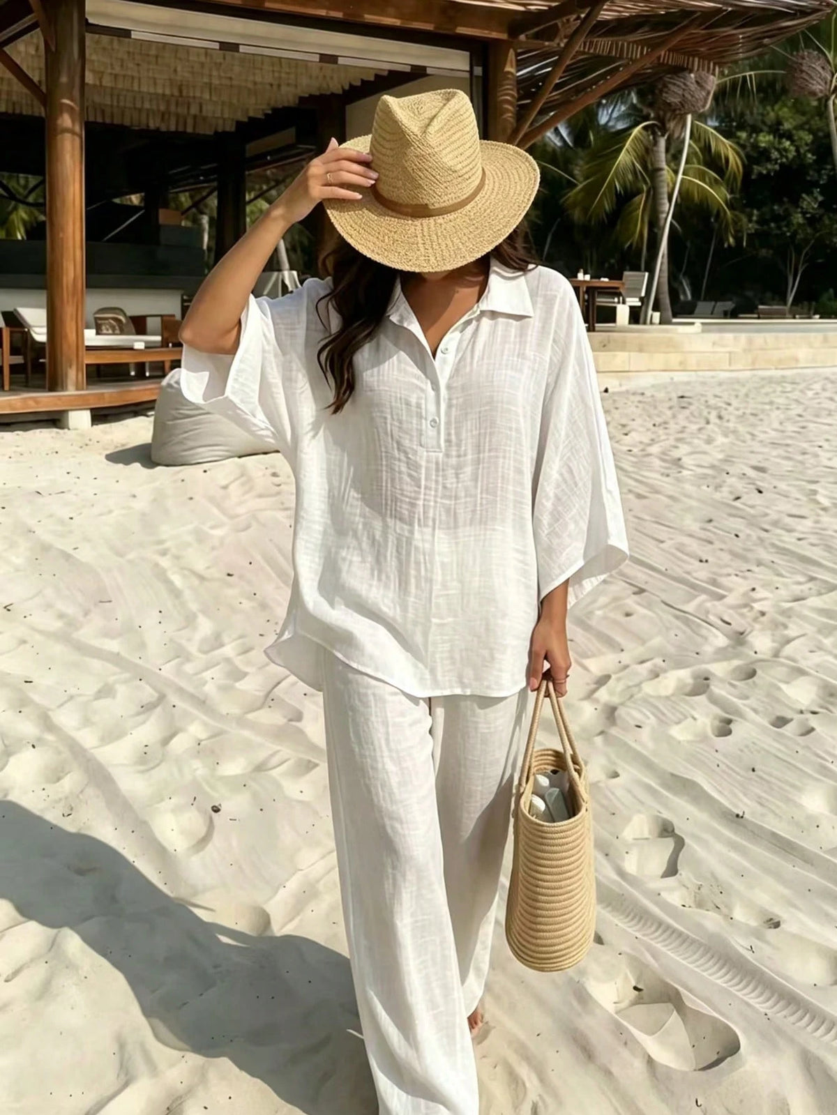 Swim Vcay 2026 New Solid Color Beach Cover-Up