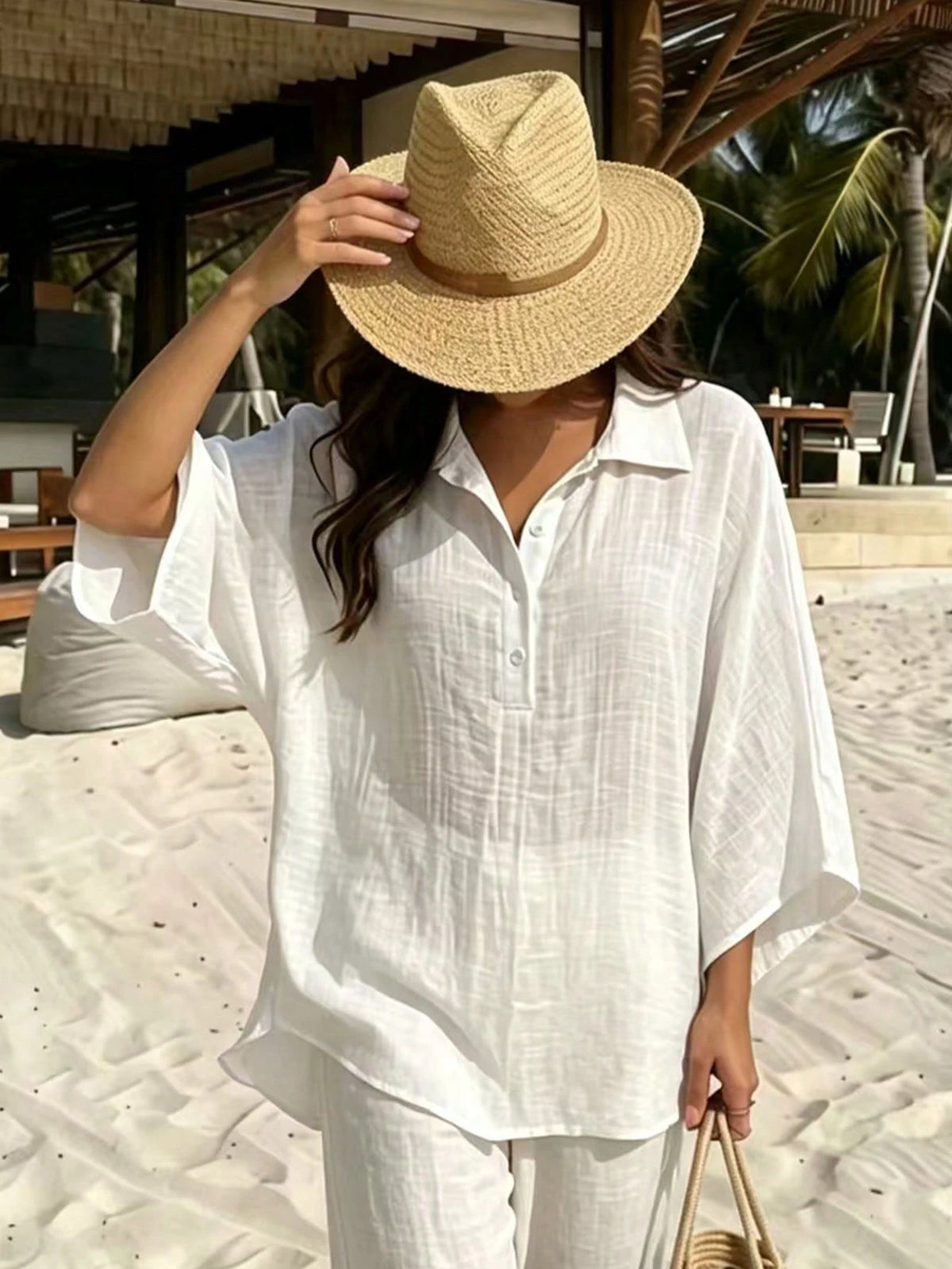 Swim Vcay 2026 New Solid Color Beach Cover-Up