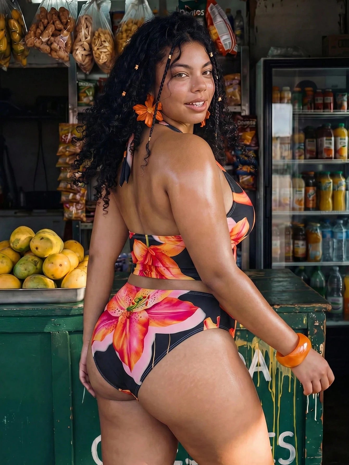 Swim Vcay 2026 New Tropical Print 2-Piece Bikini Set For Women, Casual Resort Style, Summer Vacation Outfit, Floral Bikini, Plus Size Tankini