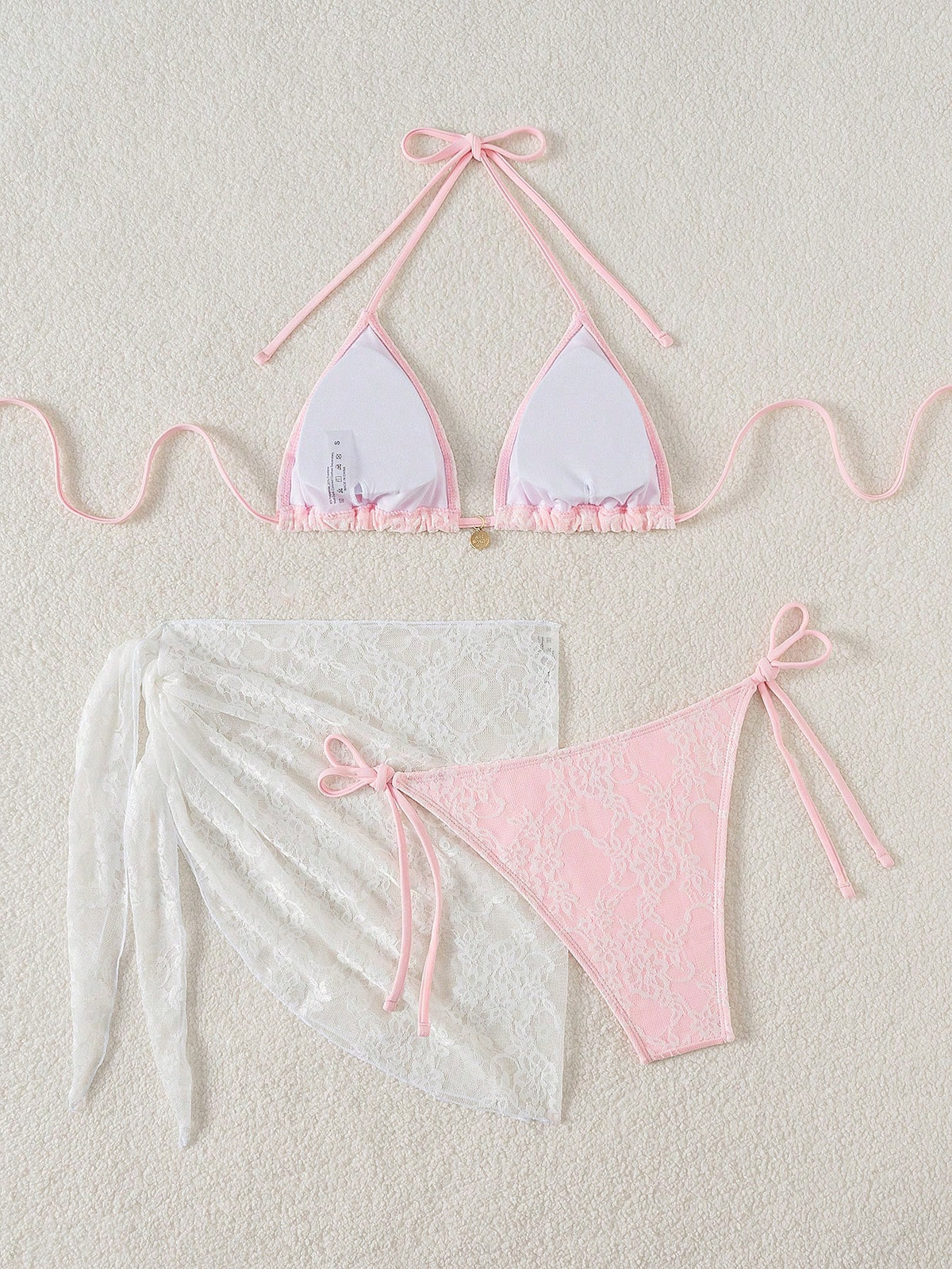 Swim Vcay 3pcs Women Summer Lace Bikini Set Summer Beach