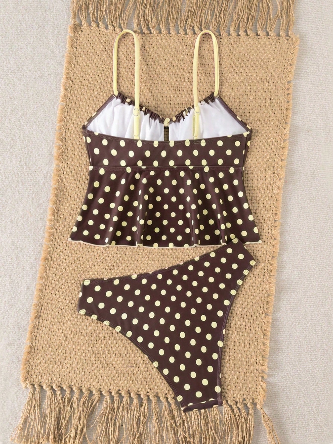 Swim Vcay New Sweet Style Women's Swimwear, Ruched Bust, Bow Accent, Adjustable Shoulder Straps, Suitable For Beach, Casual Vacation, Pool, Party