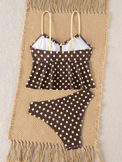 Swim Vcay New Sweet Style Women's Swimwear, Ruched Bust, Bow Accent, Adjustable Shoulder Straps, Suitable For Beach, Casual Vacation, Pool, Party