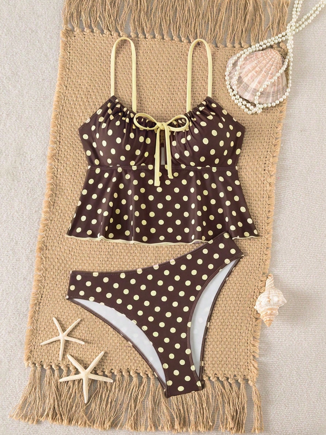 Swim Vcay New Sweet Style Women's Swimwear, Ruched Bust, Bow Accent, Adjustable Shoulder Straps, Suitable For Beach, Casual Vacation, Pool, Party