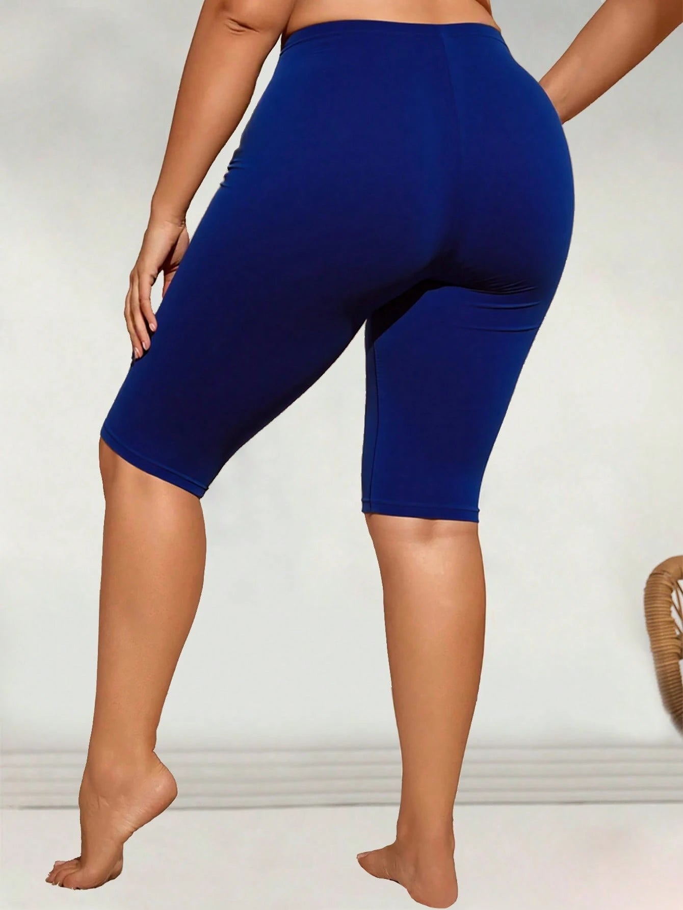 Swim Vcay Plus Size Women Digital Print Patchwork Mid-Thigh Board Shorts Swimwear For Beach Party Holiday For Summer Beach Vacation