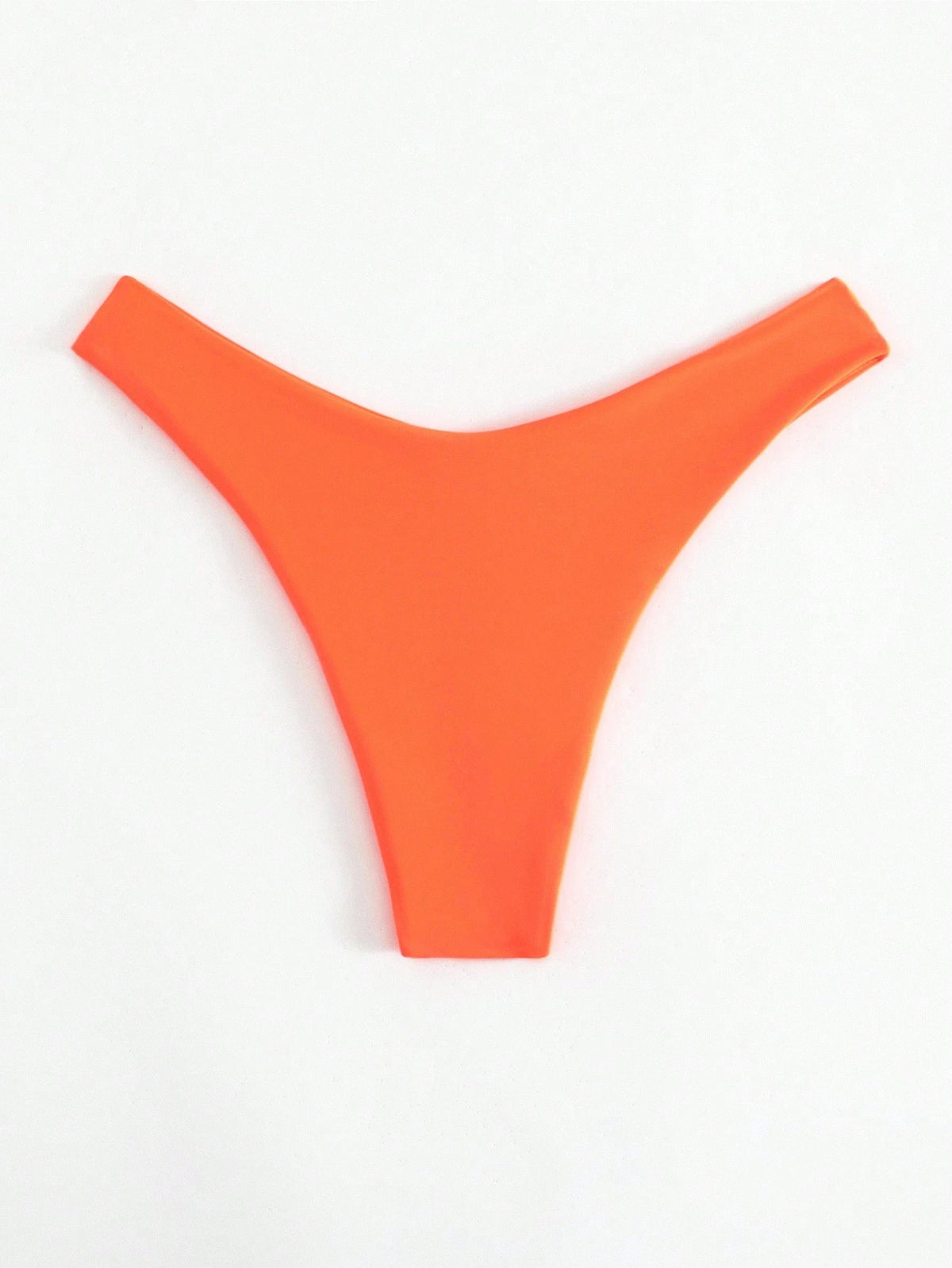 Swim Vcay Summer Beach Solid High Cut Bikini Bottom, Bathing Suit