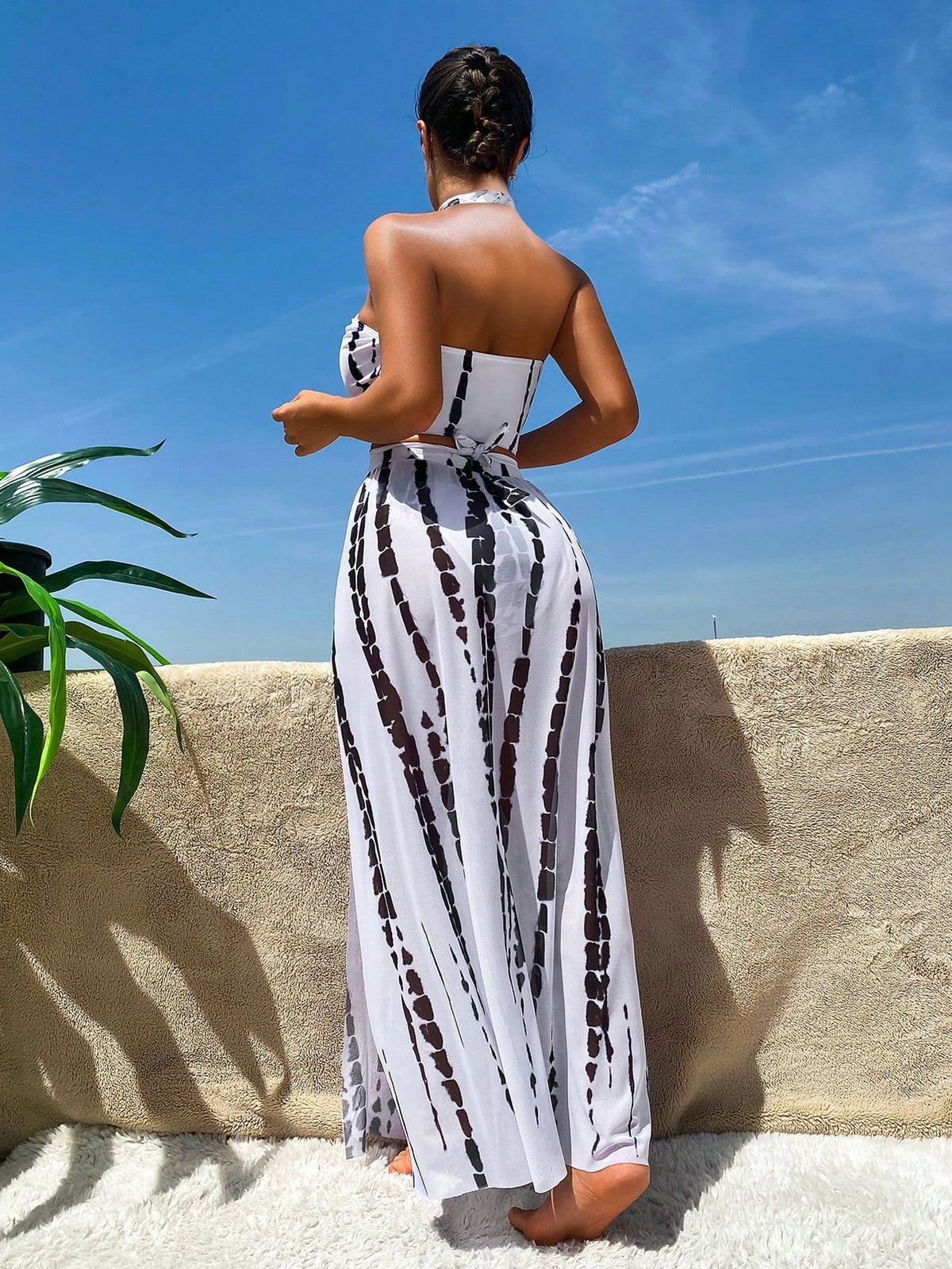 Swim Vcay Summer Outfits For Women Tie Dye Bikini Set For Summer With Beach Skirt
