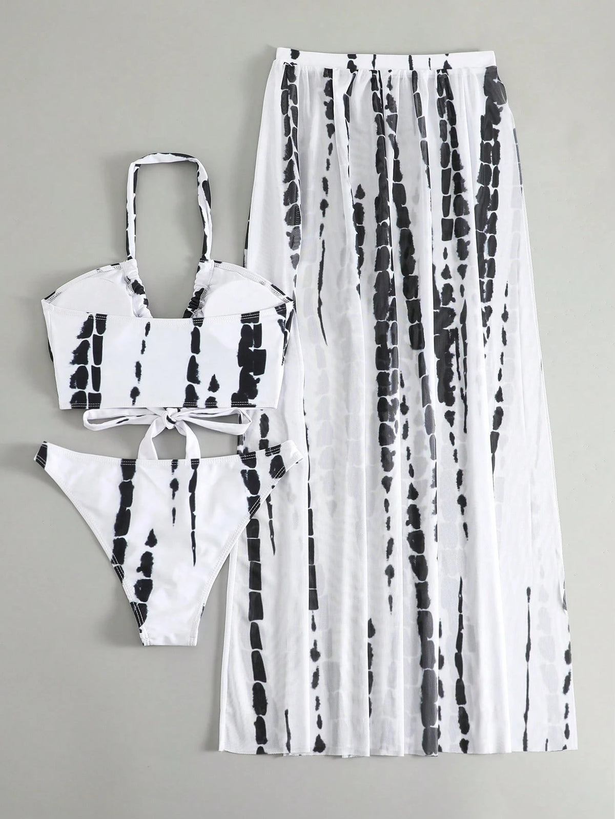 Swim Vcay Summer Outfits For Women Tie Dye Bikini Set For Summer With Beach Skirt