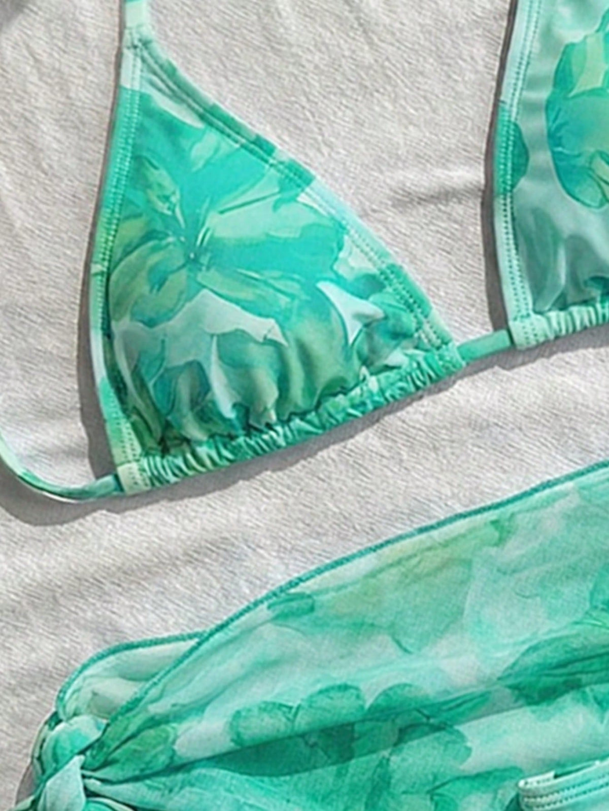 Swim Vcay Women's Floral Print Halter Tie Back Sexy Bikini 3-Piece Swimwear Set For Beach Vacation