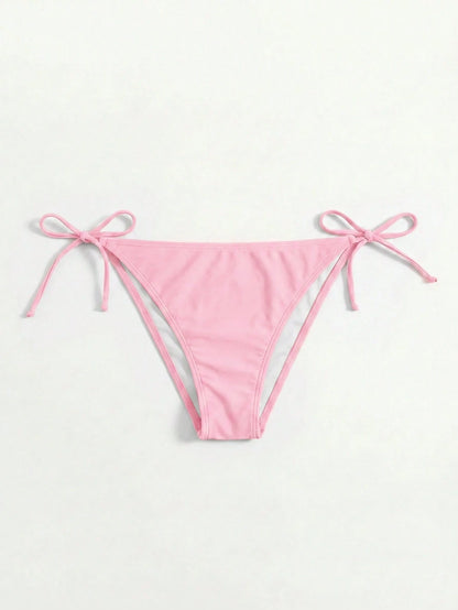 Swim Vcay Women's Solid Color Crisscross Knot Bikini Bottoms Beach Party Hot Pink Summer Sexy