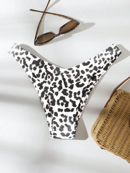 Swim Vcay Women's Summer Beach Leopard & Zebra Print Bikini Bottom