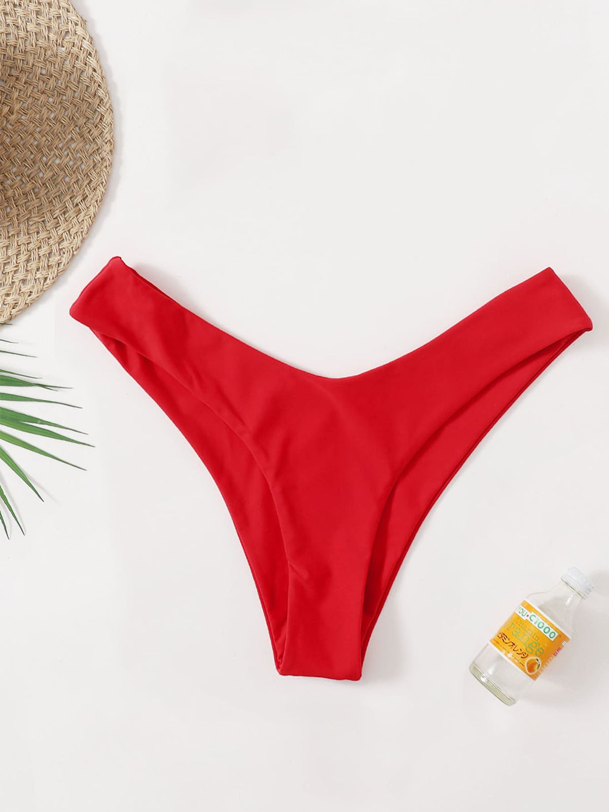 Swim Women's Summer Beach Solid Color Sexy Minimalist Bikini Bottom, Suitable For Vacation, Beach, Seaside