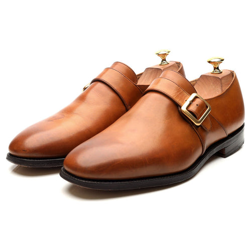 'Sydney' Tan Brown Leather Monk Strap UK 10.5 G