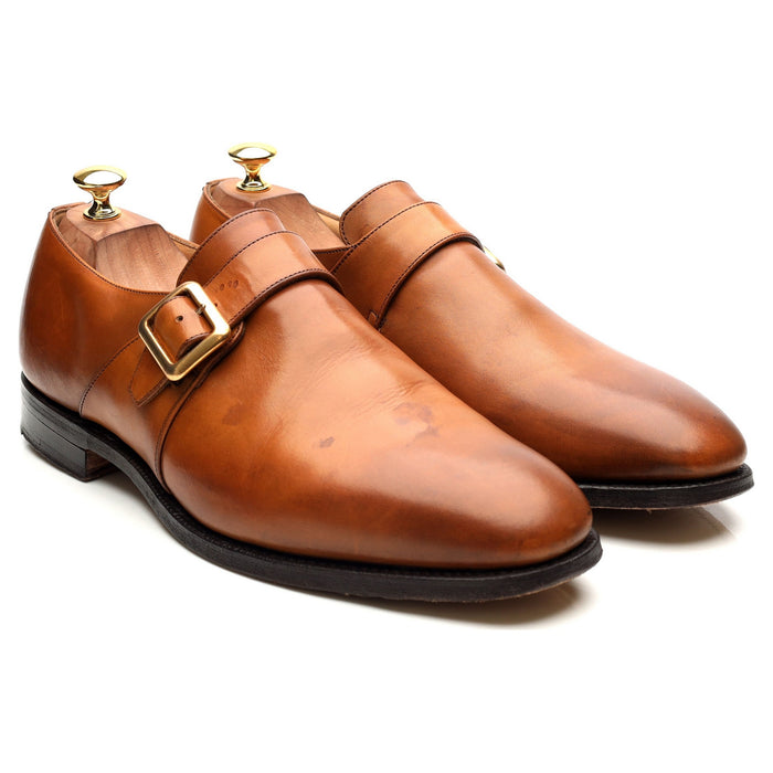 'Sydney' Tan Brown Leather Monk Strap UK 10.5 G