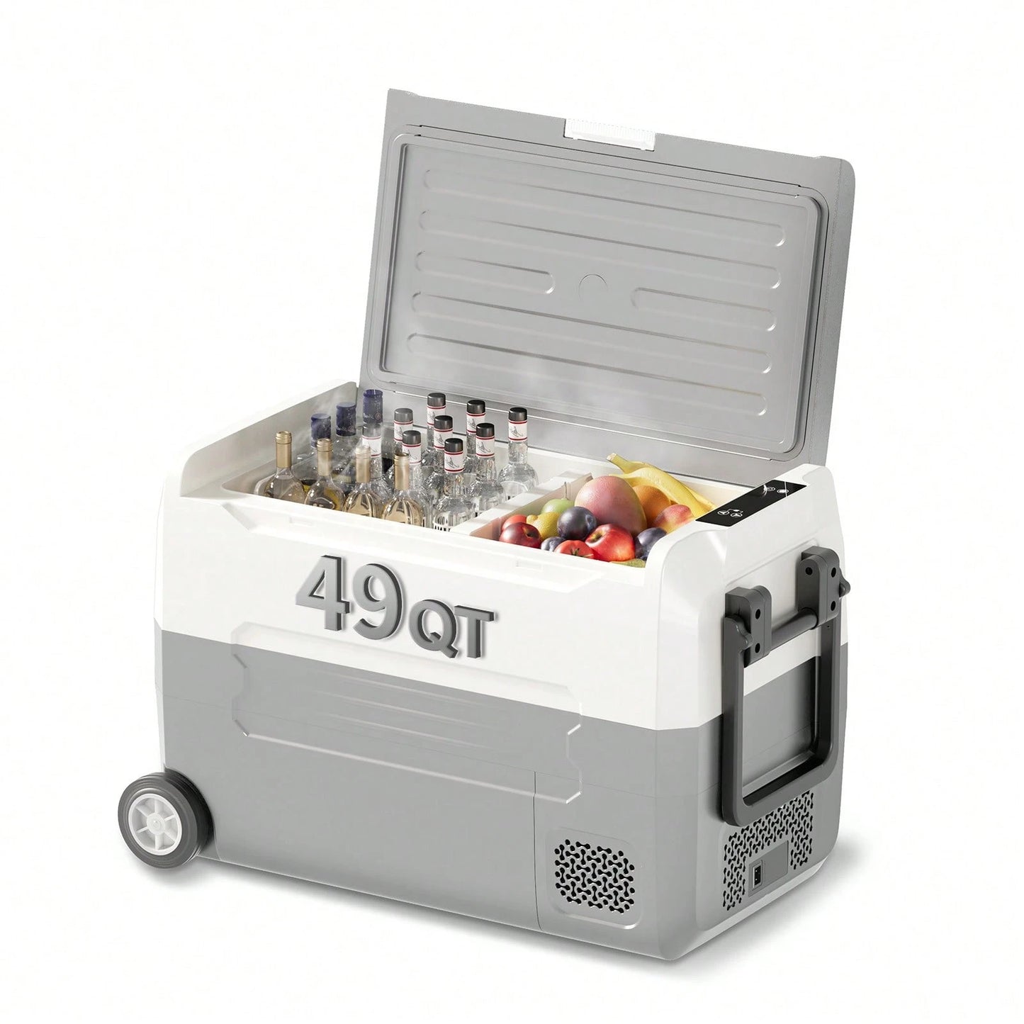 TABU 49Qt Ultra-Fast Cooling Car Refrigerator With Dual-Compartment Independent Temperature Control, 12V/24V Portable Car Fridge And 110-240V Movable Mini Fridge For Home,Dc/Ac Power Cord Included,Bla