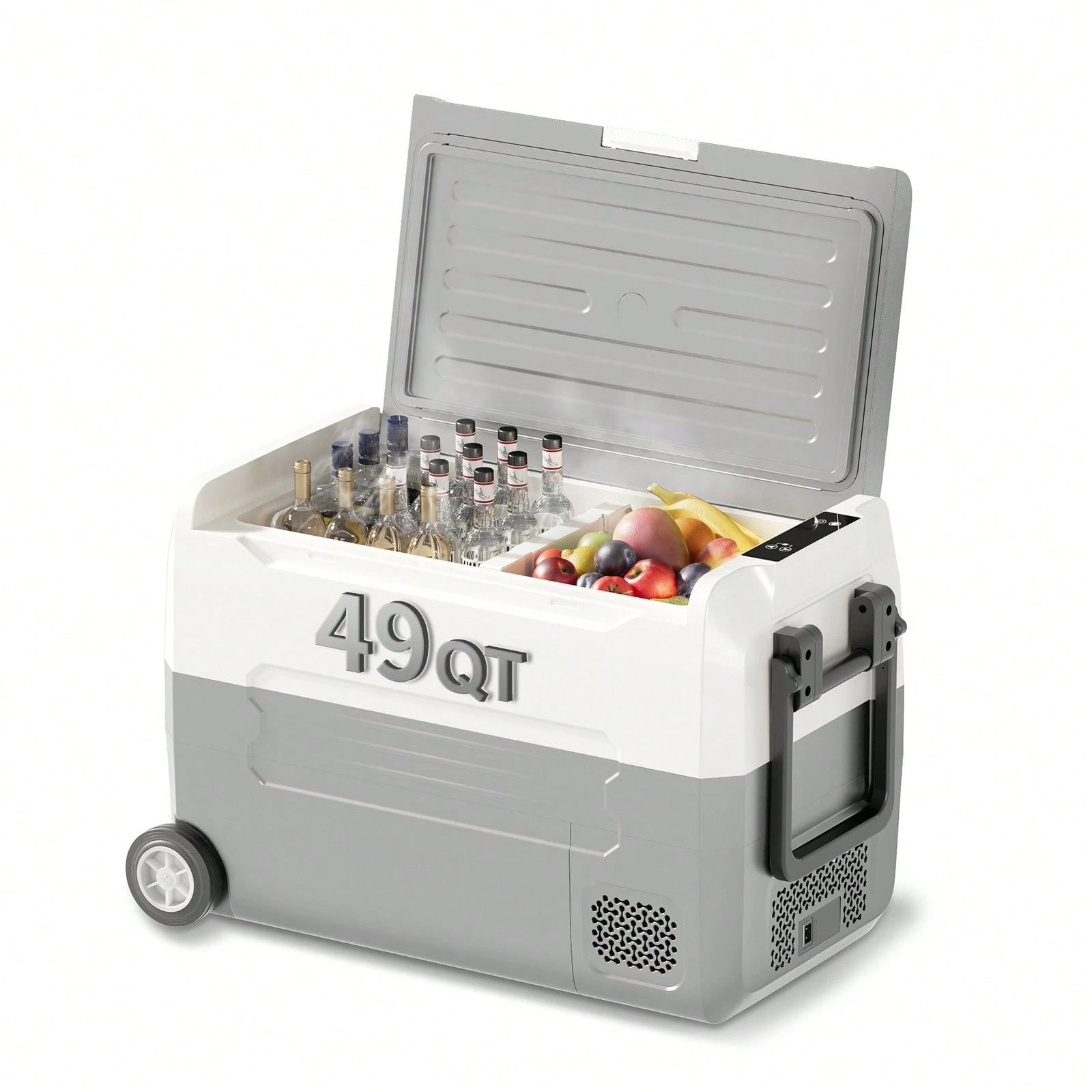 TABU 49Qt Ultra-Fast Cooling Car Refrigerator With Dual-Compartment Independent Temperature Control, 12V/24V Portable Car Fridge And 110-240V Movable Mini Fridge For Home,Dc/Ac Power Cord Included,Bla