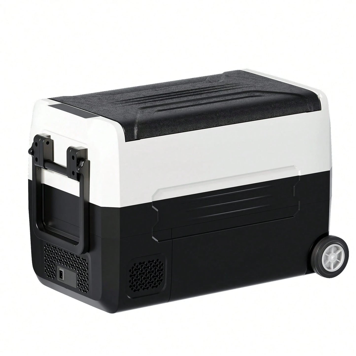 TABU 49Qt Ultra-Fast Cooling Car Refrigerator With Dual-Compartment Independent Temperature Control, 12V/24V Portable Car Fridge And 110-240V Movable Mini Fridge For Home,Dc/Ac Power Cord Included,Bla