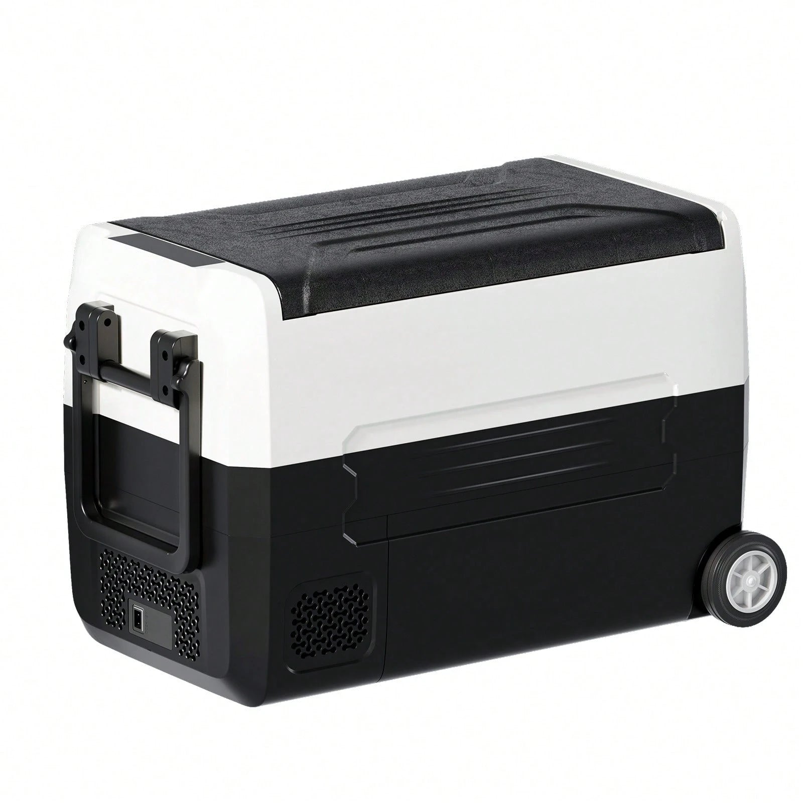 TABU 49Qt Ultra-Fast Cooling Car Refrigerator With Dual-Compartment Independent Temperature Control, 12V/24V Portable Car Fridge And 110-240V Movable Mini Fridge For Home,Dc/Ac Power Cord Included,Bla