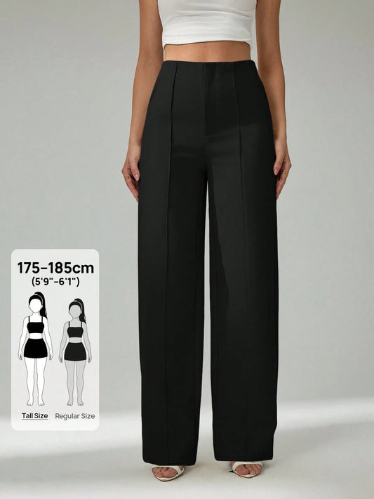 Tall Summer Ladies Light Beige Suit Pants, Commuting And Elegant Dating, Tall Women