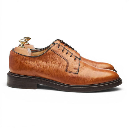 Tan Brown Grain Leather Derby UK 9 F