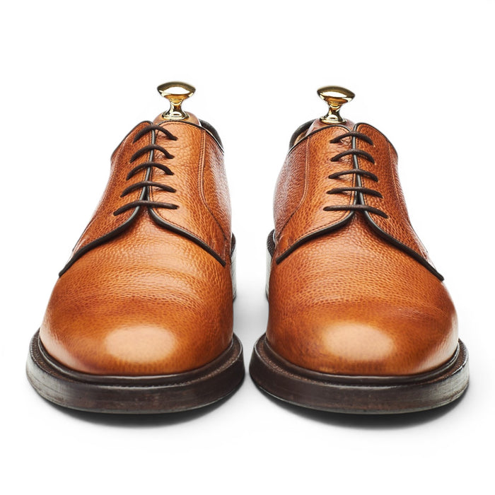 Tan Brown Grain Leather Derby UK 9 F
