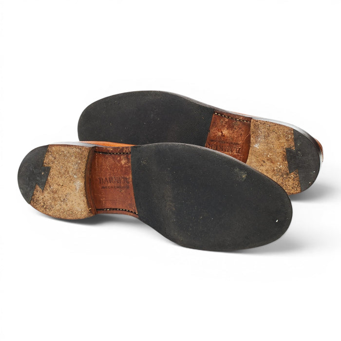 Tan Brown Grain Leather Derby UK 9 F