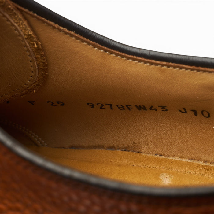 Tan Brown Grain Leather Derby UK 9 F