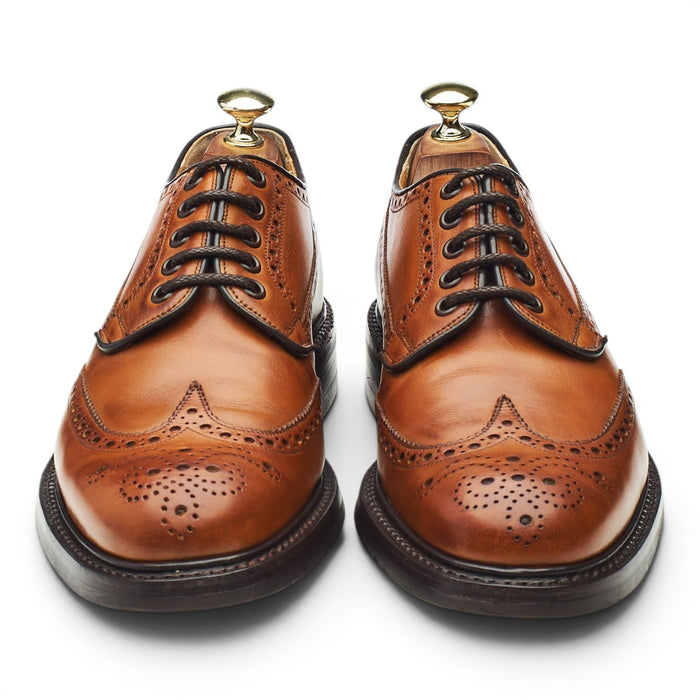 Tan Brown Leather Derby Brogues UK 7 F