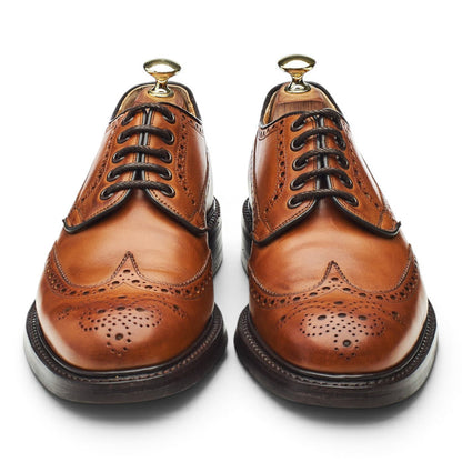 Tan Brown Leather Derby Brogues UK 7 F