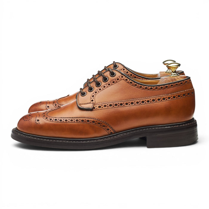 Tan Brown Leather Derby Brogues UK 7 F