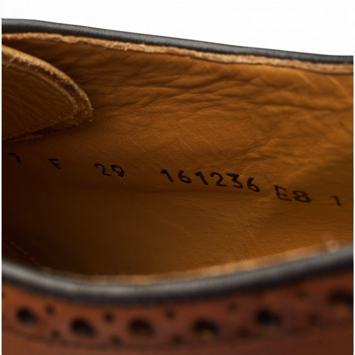 Tan Brown Leather Derby Brogues UK 7 F