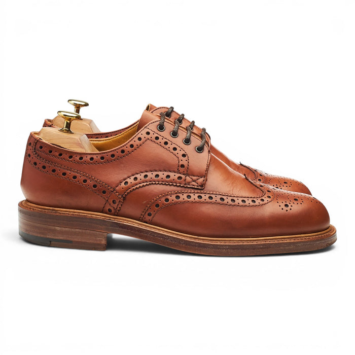 Tan Brown Leather Derby Brogues UK 8 G