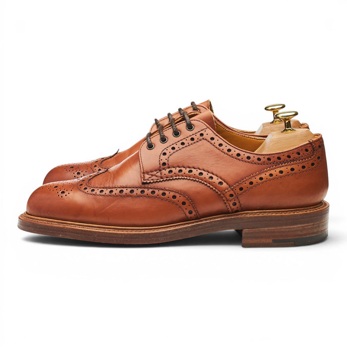 Tan Brown Leather Derby Brogues UK 8 G