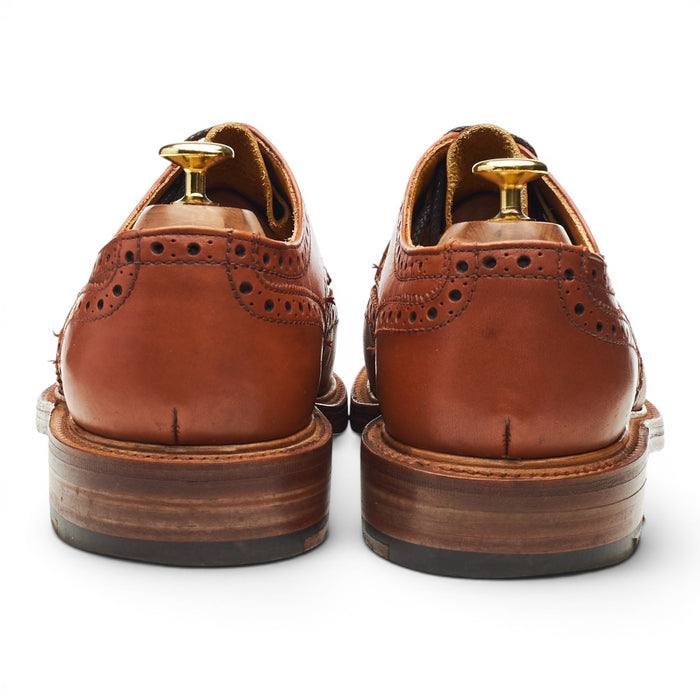 Tan Brown Leather Derby Brogues UK 8 G
