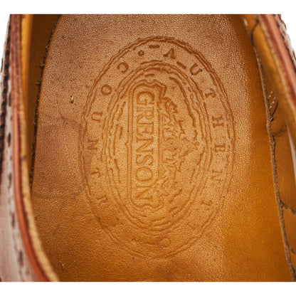 Tan Brown Leather Derby Brogues UK 8 G