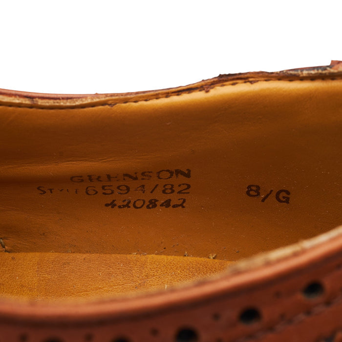Tan Brown Leather Derby Brogues UK 8 G