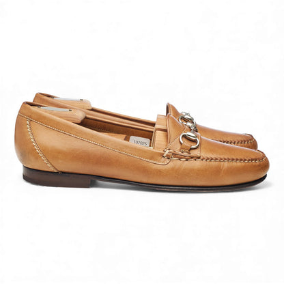 Tan Brown Leather Horsebit Loafers UK 9.5 US 10.5
