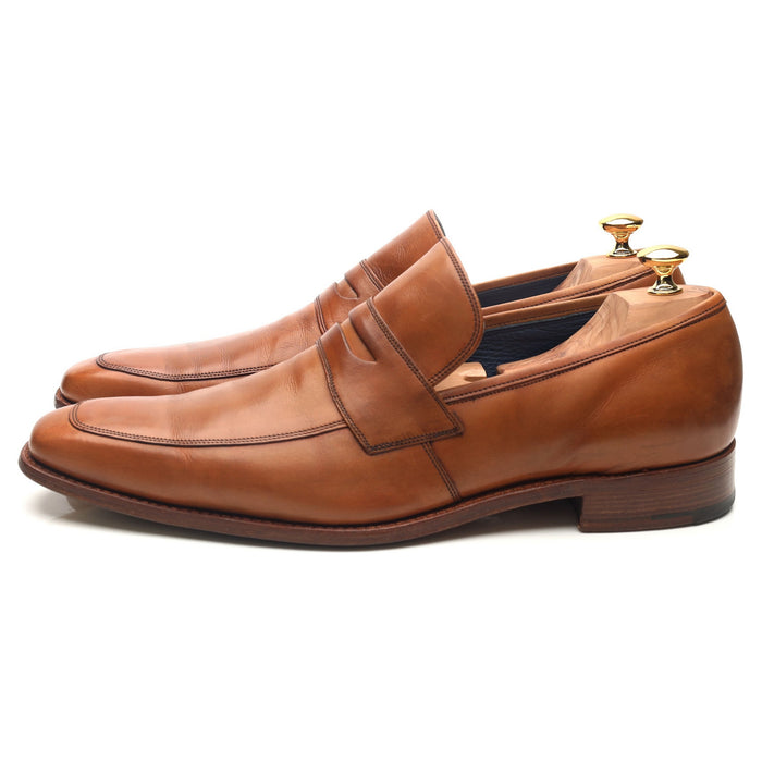 Tan Brown Leather Loafers UK 11 F