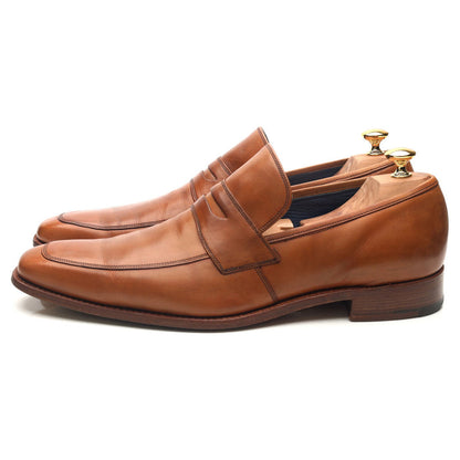 Tan Brown Leather Loafers UK 11 F